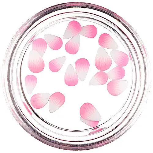 Fimo Nail Art, világos rózsaszínes-fehér cseppszeletek