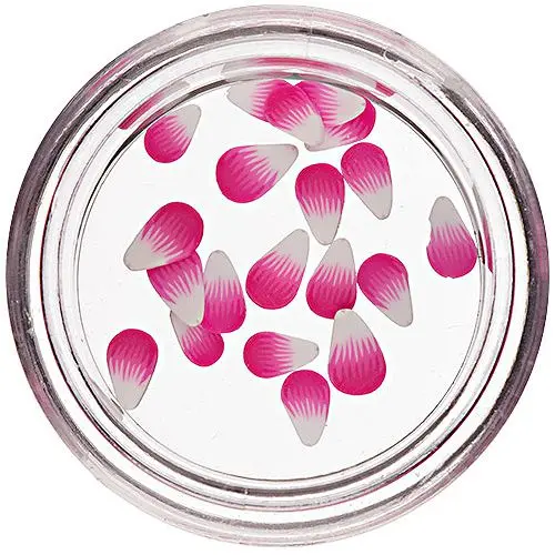 Gyurma cseppszeletek körömdíszítésre - fehéres-málna rózsaszín
