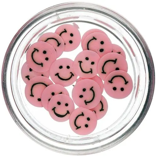 Fimo rózsaszínű smiley - szeletek